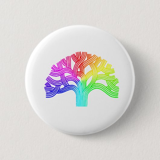 Badge Rond 5 Cm Arc-en-ciel d'arbre d'Oakland (Devant)