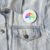 Badge Rond 5 Cm Arc-en-ciel d'arbre d'Oakland (En situation)