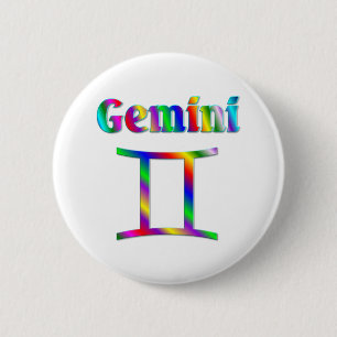 Badge Rond 5 Cm Arc-en-ciel de Gémeaux