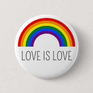 Badge Rond 5 Cm Arc-en-ciel de la fierté gay. L'amour est amour.