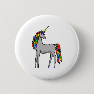 Badge Rond 5 Cm Arc-en-ciel de licorne