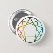Badge Rond 5 Cm Arc-en-ciel d'Enneagram (Devant & derrière)