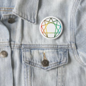 Badge Rond 5 Cm Arc-en-ciel d'Enneagram (En situation)