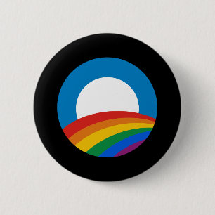 Badge Rond 5 Cm Arc-en-ciel d'Obama