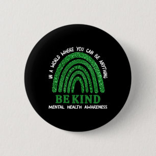 Badge Rond 5 Cm Arc-en-ciel En mai nous portons du vert Sensibilis