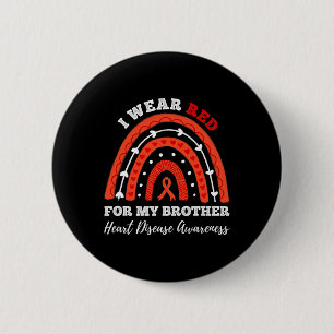 Badge Rond 5 Cm Arc-en-ciel Je Porte Le Rouge Pour Ma Maladie Card