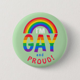 Badge Rond 5 Cm Arc-en-ciel Je suis gay et fier ! Bouton LGBTQ
