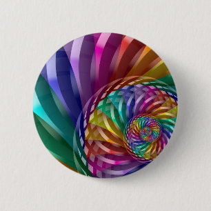 Badge Rond 5 Cm Arc-en-ciel métallique