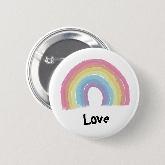 Badge Rond 5 Cm Arc-en-ciel pastel (Devant & derrière)