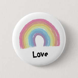 Badge Rond 5 Cm Arc-en-ciel pastel