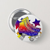 Badge Rond 5 Cm Arc-en-ciel Rollerskates (Devant & derrière)