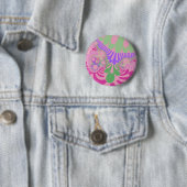 Badge Rond 5 Cm Arc-en-ciel rose (En situation)