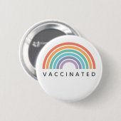 Badge Rond 5 Cm Arc-en-ciel vacciné | Vaccin Convid Coronavirus (Devant & derrière)