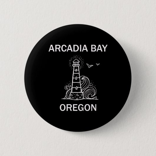 Badge Rond 5 Cm Arcadia Étrange Île Deux Baleines Diner (Devant)