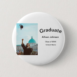 Badge Rond 5 Cm arch photo moderne élégante simple fête de graduat