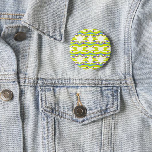 Badge Rond 5 Cm Arche Abstraite Noah vert pourpre bleu (En situation)