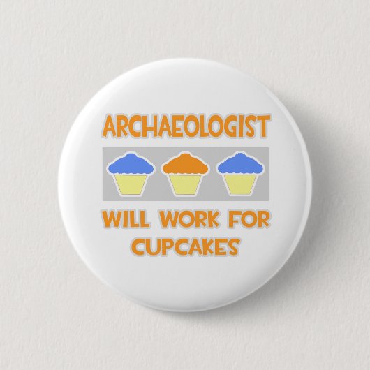 Badge Rond 5 Cm Archéologue... Fonctionnera Pour Les Cupcakes (Devant)