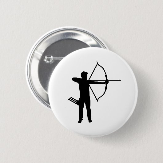 Badge Rond 5 Cm Archer de tir à l'arc (Devant & derrière)