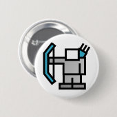 Badge Rond 5 Cm Archer en bleu (Devant & derrière)