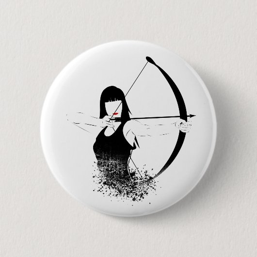 Badge Rond 5 Cm Archer féminin (Devant)