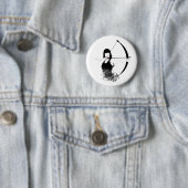 Badge Rond 5 Cm Archer féminin (En situation)