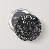Badge Rond 5 Cm Arches Parc National Delicate Arch Monoline  (Devant & derrière)