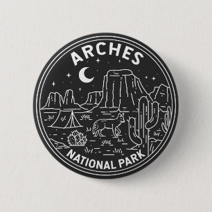 Badge Rond 5 Cm Arches Parc National Delicate Arch Monoline 