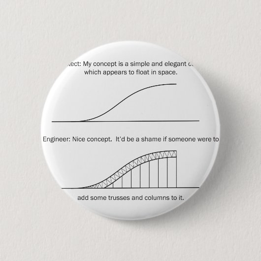 Badge Rond 5 Cm Architecte contre Ingénieur (Devant)