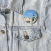 Badge Rond 5 Cm Architecture à Vienne, Autriche (En situation)