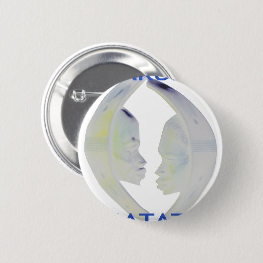 Badge Rond 5 Cm Architecture africaine Hakuna Matata (Devant & derrière)