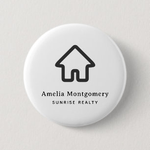 Badge Rond 5 Cm Architecture de biens immobiliers Icône de maison 