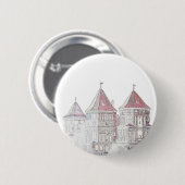 Badge Rond 5 Cm Architecture du château de Mir en Biélorussie (Devant & derrière)