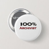 Badge Rond 5 Cm Archiviste de 100 pour cent (Devant & derrière)