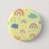 Badge Rond 5 Cm Arcs-en-ciel et nuages (Devant)