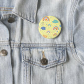 Badge Rond 5 Cm Arcs-en-ciel et nuages (En situation)