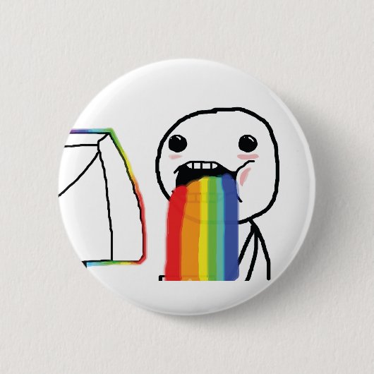 Badge Rond 5 Cm Arcs-en-ciel vomissants (Devant)