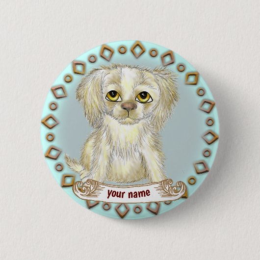 Badge Rond 5 Cm Arfy Chien (Devant)