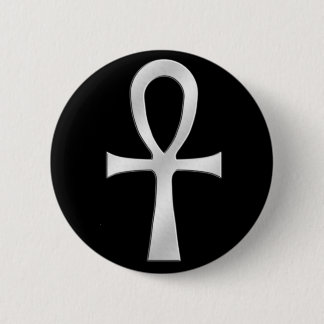 Badge Rond 5 Cm Argent d'Ankh
