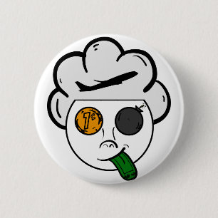 Badge Rond 5 Cm Argent de mouche