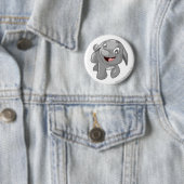 Badge Rond 5 Cm Argent de Poogle (En situation)