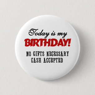 Badge Rond 5 Cm Argent liquide d'anniversaire admis
