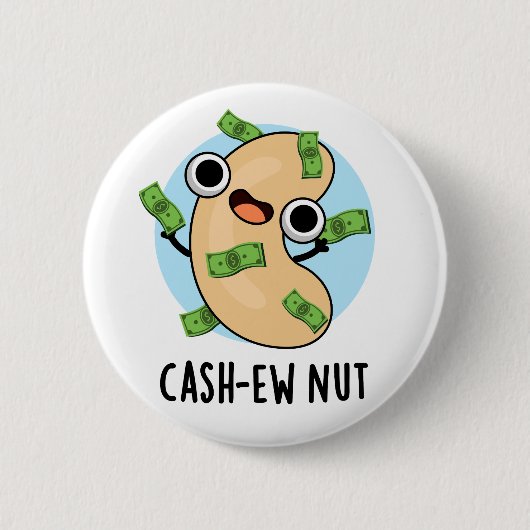 Badge Rond 5 Cm Argent Nut Nut Funny Cashew Nut Pun (Devant)