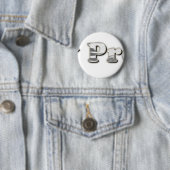 Badge Rond 5 Cm argent pas mon président (En situation)