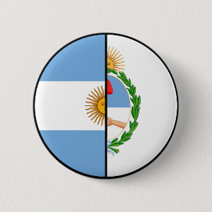 Badge Rond 5 Cm Argentine Drapeau et blason Patriotique