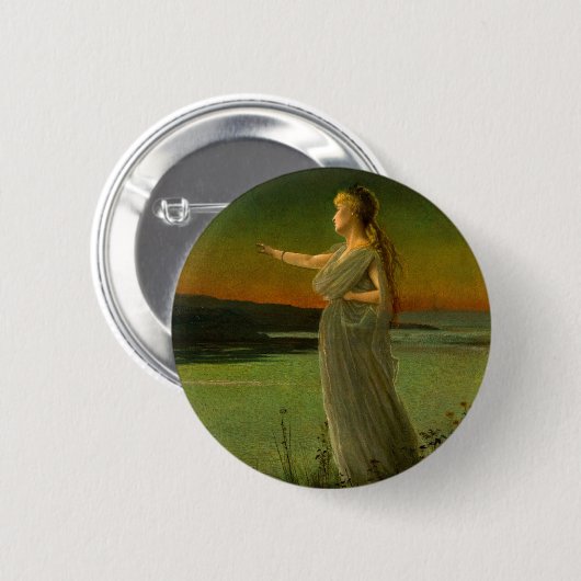 Badge Rond 5 Cm Ariane à Naxos John Atkinson Grimshaw (Devant & derrière)