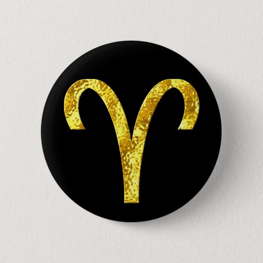 Badge Rond 5 Cm Aries Black Gold (Devant)