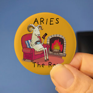 Badge Rond 5 Cm Aries la constellation d'étoiles du zodiaque de Ra