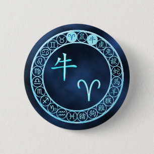 Badge Rond 5 Cm Aries/Ox