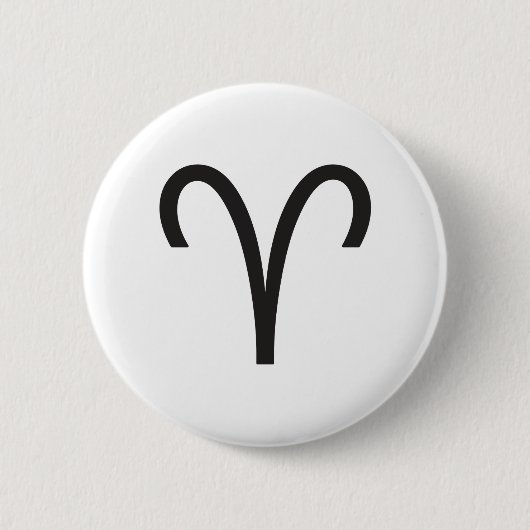 BADGE ROND 5 CM ARIES, SYMBOLE HOROSCOPE (Devant)