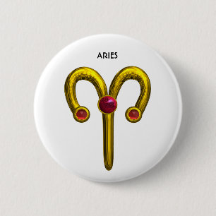 BADGE ROND 5 CM ARIES ZODIAC BIRTHDAY JEWEL